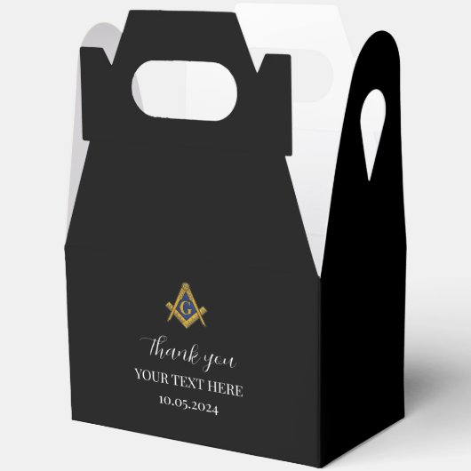 Vrijmetselaar Masonic Black Minimalist Elegant Mod Bedankdoosjes (Open)