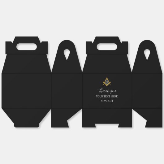 Vrijmetselaar Masonic Black Minimalist Elegant Mod Bedankdoosjes (Ongevouwen)