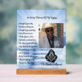 Vrijmetselaar Memorial Foto Acryl Bord (Neutraal)