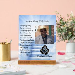 Vrijmetselaar Memorial Foto Acryl Bord