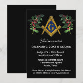 Vrijmetselaar Metselarij Zwarte Vierkante Kompas K Kaart (Voorkant / Achterkant)