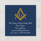 Vrijmetselaar Metselwerk Marine Blauw Vierkante Visitekaartje (Voorkant)