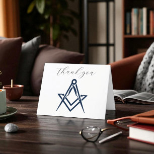 Vrijmetselaar Plein en Kompas Dank u Bedankkaart