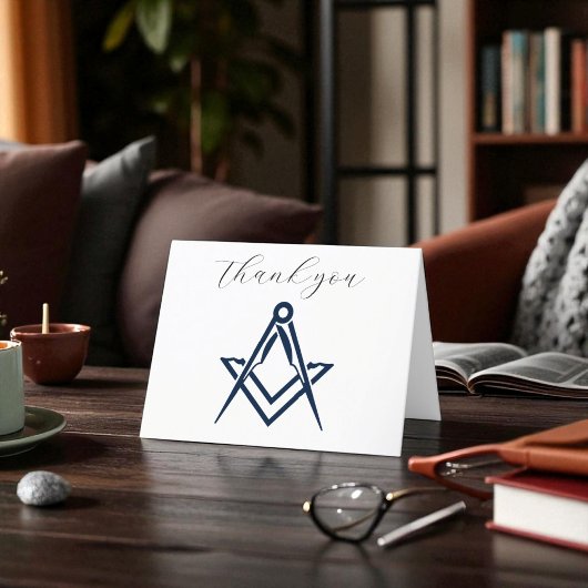 Vrijmetselaar Plein en Kompas Dank u Bedankkaart