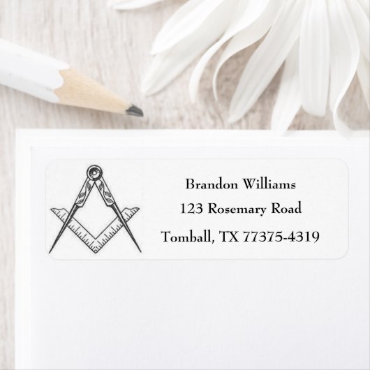 Vrijmetselaar Plein en Kompas Etiket (Insitu)