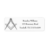 Vrijmetselaar Plein en Kompas Etiket (Voorkant)