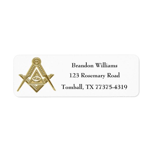 Vrijmetselaar Plein en Kompas Etiket (Voorkant)