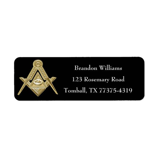 Vrijmetselaar Plein en Kompas Etiket (Voorkant)