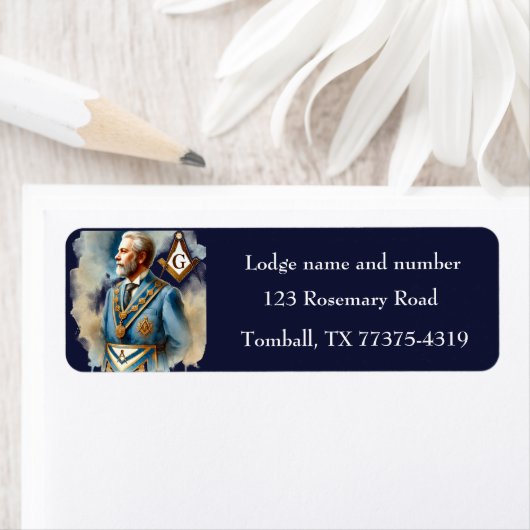 Vrijmetselaar Plein en Kompas Marine Blauw Etiket (Insitu)