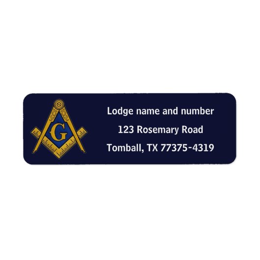 Vrijmetselaar Plein en Kompas Marine Blauw Etiket (Voorkant)