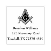 Vrijmetselaar Plein en Kompas Zelfinktende Stempel (Design)