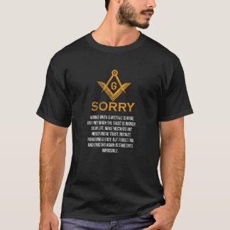 Vrijmetselaar sorry werkt wanneer fout gemaakt vri t-shirt