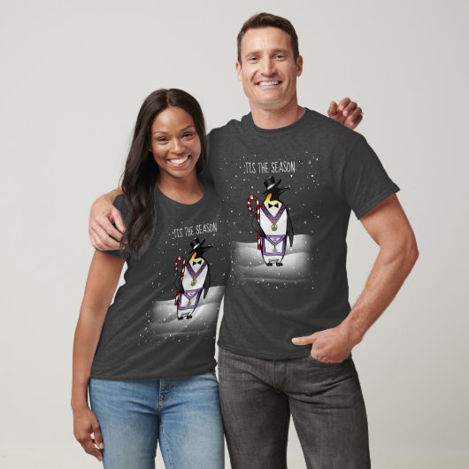 Vrijmetselaar Vakantie Pinguïn Kerstmis Vrijmetsel T-shirt (Unisex)