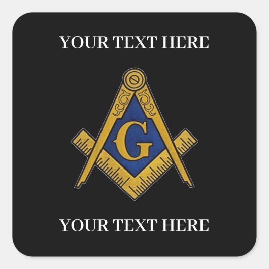 Vrijmetselaar Vierkant en Kompas Maçonnieke Metsel Vierkante Sticker (Voorkant)