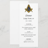 Vrijmetselaar vrijmetselaar dinervoeding menu (Voorkant / Achterkant)