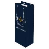 Vrijmetselaar vrijmetselaar kerst wijn cadeautas (Voorkant Gekanteld)