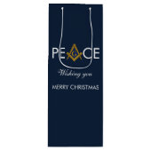 Vrijmetselaar vrijmetselaar kerst wijn cadeautas (Voorkant)