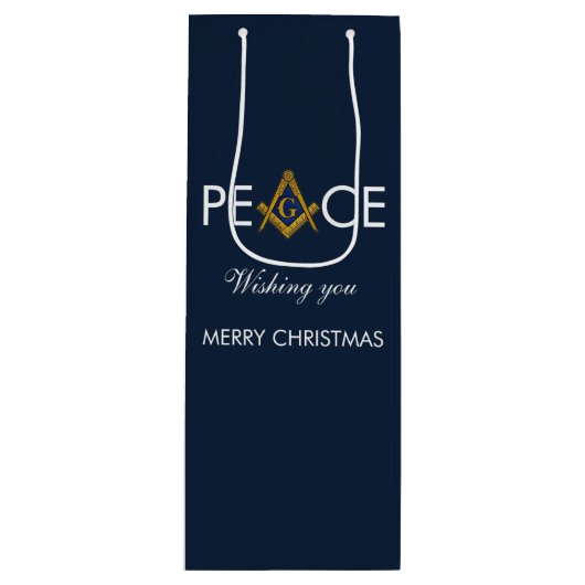 Vrijmetselaar vrijmetselaar kerst wijn cadeautas (Voorkant)