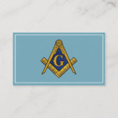 Vrijmetselaar Vrijmetselaar Symbool Masonic Blauw Visitekaartje (Achterkant)