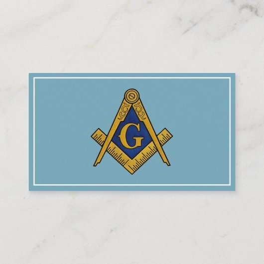Vrijmetselaar Vrijmetselaar Symbool Masonic Blauw Visitekaartje (Achterkant)