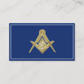 Vrijmetselaar Vrijmetselaar Symbool Masonic Blauw Visitekaartje (Achterkant)