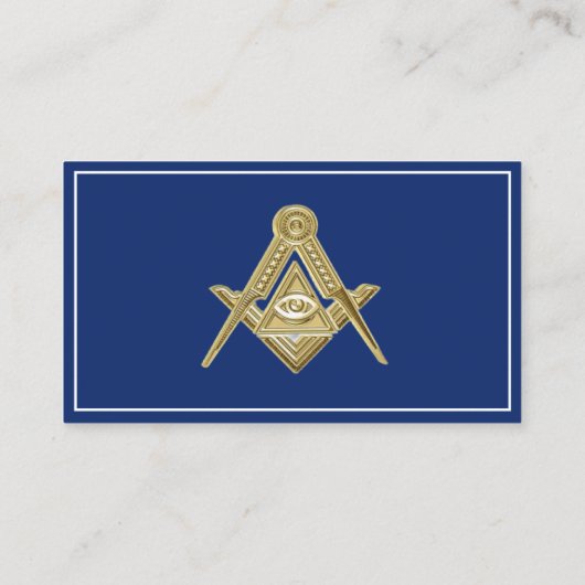 Vrijmetselaar Vrijmetselaar Symbool Masonic Blauw Visitekaartje (Achterkant)