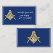 Vrijmetselaar Vrijmetselaar Symbool Masonic Blauw Visitekaartje (Voorkant / Achterkant)