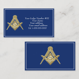 Vrijmetselaar Vrijmetselaar Symbool Masonic Blauw Visitekaartje