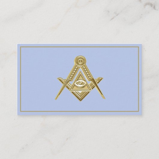 Vrijmetselaar Vrijmetselaar Symbool Masonic Blauw Visitekaartje (Achterkant)