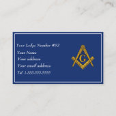 Vrijmetselaar Vrijmetselaar Symbool Masonic Blauw Visitekaartje (Voorkant)