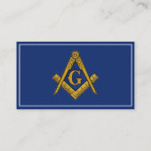 Vrijmetselaar Vrijmetselaar Symbool Masonic Blauw Visitekaartje (Achterkant)