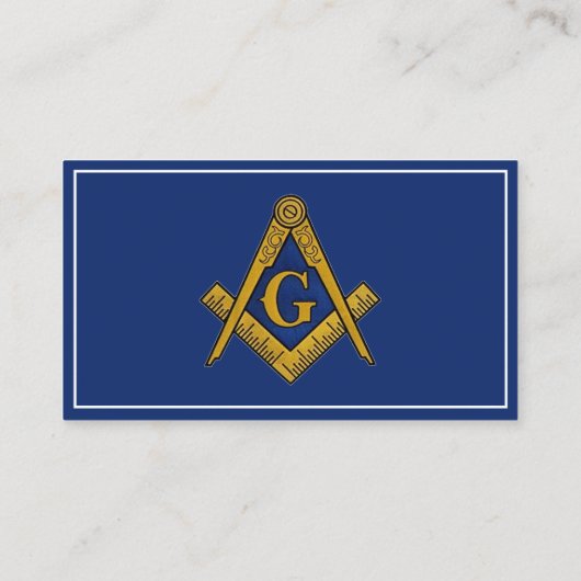 Vrijmetselaar Vrijmetselaar Symbool Masonic Blauw Visitekaartje (Achterkant)