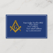 Vrijmetselaar Vrijmetselaar Symbool Masonic Blauw Visitekaartje (Voorkant)