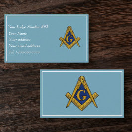 Vrijmetselaar Vrijmetselaar Symbool Masonic Blauw Visitekaartje