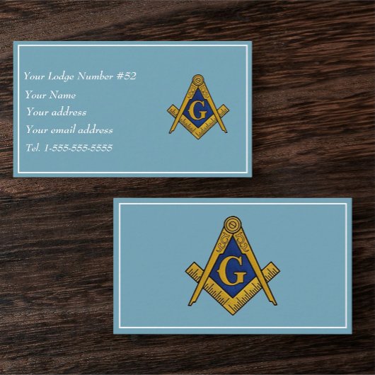 Vrijmetselaar Vrijmetselaar Symbool Masonic Blauw Visitekaartje