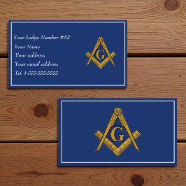 Vrijmetselaar Vrijmetselaar Symbool Masonic Blauw Visitekaartje