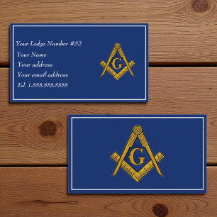 Vrijmetselaar Vrijmetselaar Symbool Masonic Blauw Visitekaartje