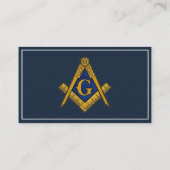 Vrijmetselaar Vrijmetselaar Symbool Masonic Blauw Visitekaartje (Achterkant)