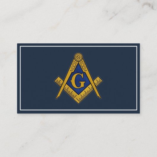 Vrijmetselaar Vrijmetselaar Symbool Masonic Blauw Visitekaartje (Achterkant)