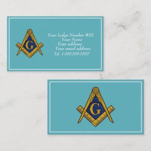 Vrijmetselaar Vrijmetselaar Symbool Masonic Blauw Visitekaartje