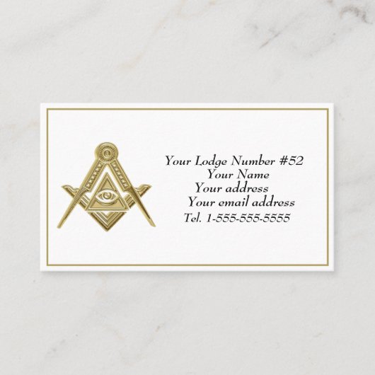 Vrijmetselaar Vrijmetselaar Symbool Vrijmetselaar  Visitekaartje (Voorkant)