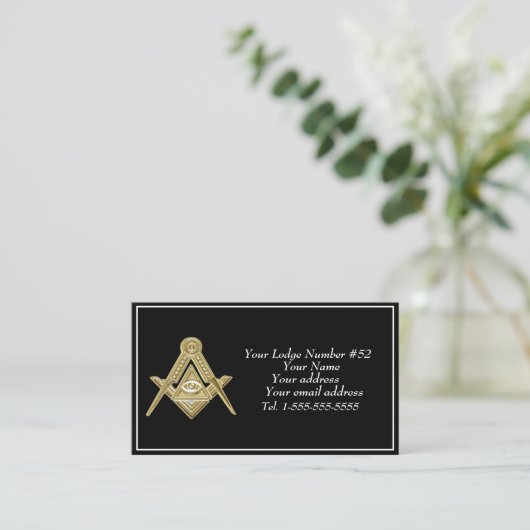 Vrijmetselaar Vrijmetselaar Symbool Vrijmetselaar Visitekaartje (Staand voorkant)