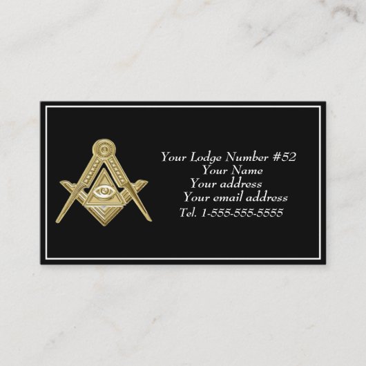 Vrijmetselaar Vrijmetselaar Symbool Vrijmetselaar Visitekaartje (Voorkant)