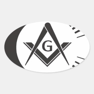 Vrijmetselaar, vrijmetselaars ovale sticker