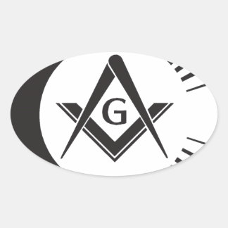 Vrijmetselaar, vrijmetselaars ovale sticker