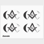 Vrijmetselaar, vrijmetselaars ovale sticker (Vel)