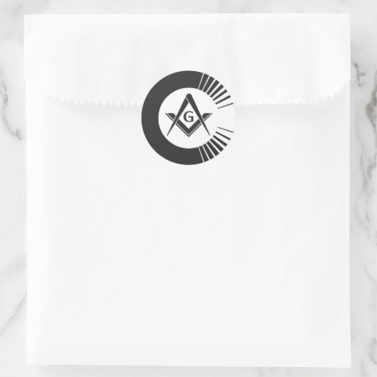 Vrijmetselaar, vrijmetselaars ronde sticker (Tas)