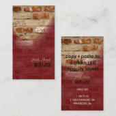 Vrijmetselaars, bakstenen werknemers visitekaartje (Voorkant / Achterkant)