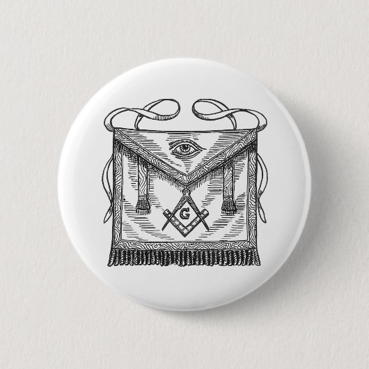 Vrijmetselaars- Schort Ronde Button 5,7 Cm (Voorkant)