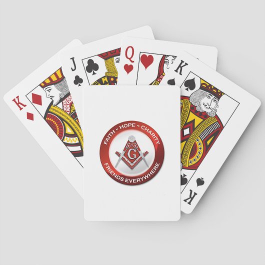 Vrijmetselaars Speelkaarten Rood (Achterkant)